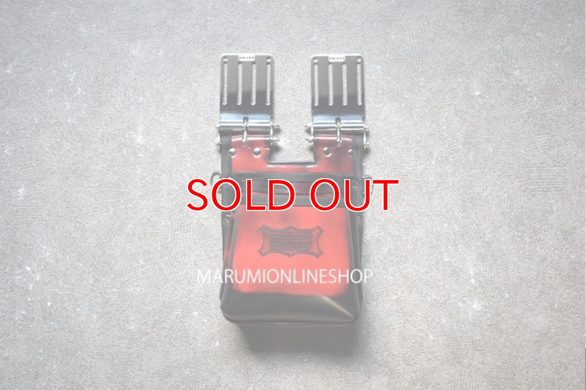 画像5: KNICKS ニックス 【旧タイプ】ADV201TB R + SUS15L + N-1 フルセット品 レッド 赤 ガラス革 アドバンレザー 腰袋 腰道具 (5)