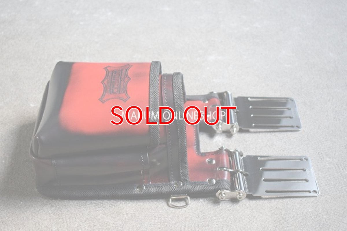 画像4: KNICKS ニックス 【旧タイプ】ADV201TB R + SUS15L + N-1 フルセット品 レッド 赤 ガラス革 アドバンレザー 腰袋 腰道具 (4)