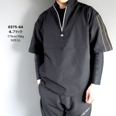 画像3: 春夏 作業着 作業服 おしゃれ かっこいい 半袖 ハーフジップ シャツ 接触冷感 ストレッチ 軽量 メッシュ Tシャツ 桑和 G.G 0375-64 (3)