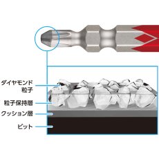 画像4: ベッセル VESSEL ダイヤモンド剛彩ビット ネジにがっちりと食いつくダイヤモンド粒子 DG142082　(+)2x82　1本 (4)