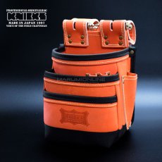 画像1: ニックス KNICKS  KGR-301DDX 赤/レッド 縁・底バリスティック補強巻き 最高級硬式グローブ革 チェーンタイプ 3段腰袋 (1)