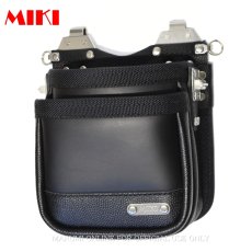 画像1: 【受注生産品】MIKI 三貴 ミキ 2段 腰袋 工具差し ツールホルダー プロ用 牛革 本革 【牛表皮革・ダイレクトタイプ】SPH-OM-2-D (1)
