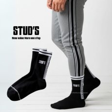 画像1: STUD'S スタッズ バックラインロゴ STUD'S 靴下 ソックス S3599-2［１足入り］ (1)