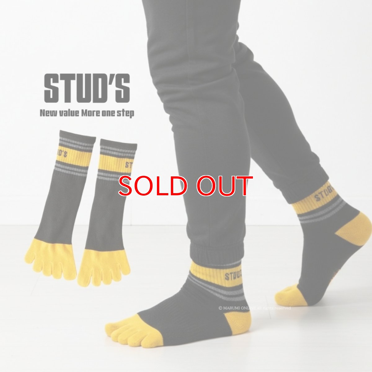 画像1: STUD'S スタッズ 5本指STUD'S 靴下 ショートソックス S3599-3［１足入り］ (1)