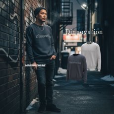 画像1: 【特価】メンズ ロゴスウェットシャツ ディノベーション 作業着 作業服 コットン 綿 トレーナー 長袖 おしゃれ かっこいい 秋冬 dinnovation 22S007 (1)