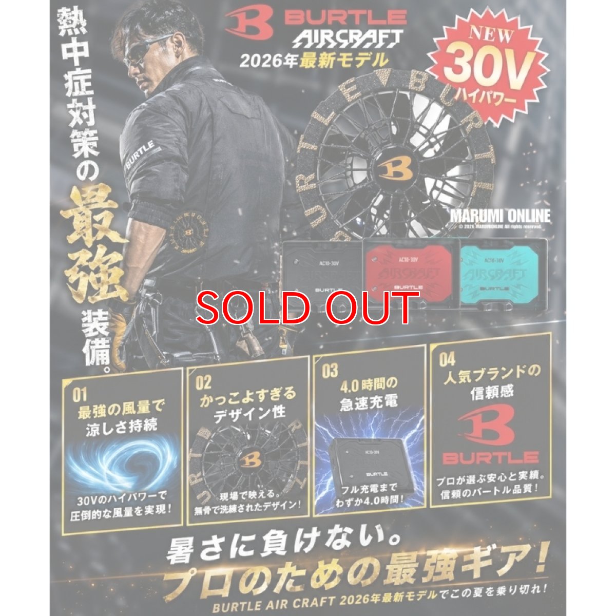 画像2: バートル エアークラフト ファンユニット 2026年 新作 最新モデル 30V対応 ハイパワー  AIR CRAFT 京セラ製 BURTLE 熱中症対策 ハイパワー AC10-2 (2)