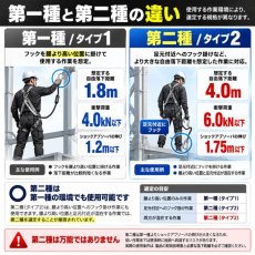 画像2: 第二種 タイプ2 安全帯 ランヤード 椿モデル フルハーネス専用 シングル ロック装置付き巻取式リール 第二種 使用可能質量130kg以下 LRR7-T2-SI (2)