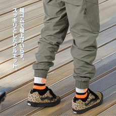 画像4: 春夏物 ワークパンツ 作業ズボン パンツ メンズ デニム ストレッチ キャンプ アウトドア ストレッチ 軽量 ショガーパンツ 裾ゴム (4)
