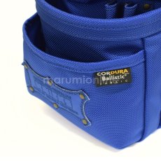 画像4: ニックス 腰道具 KNICKS BABLT-301DDX ブルー 青 背面チタン補強プレート入り 背折れ防止 チェーンタイプ コーデュラ バリスティック 3段腰袋 (4)