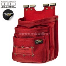 画像2: ニックス 腰道具 KNICKS BART-301DDX レッド 赤 背面チタン補強プレート入り 背折れ防止 チェーンタイプ コーデュラ バリスティック 3段腰袋 (2)