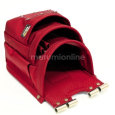 画像5: ニックス 腰道具 KNICKS BART-301DDX レッド 赤 背面チタン補強プレート入り 背折れ防止 チェーンタイプ コーデュラ バリスティック 3段腰袋 (5)