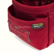 画像4: ニックス 腰道具 KNICKS BART-301DDX レッド 赤 背面チタン補強プレート入り 背折れ防止 チェーンタイプ コーデュラ バリスティック 3段腰袋 (4)