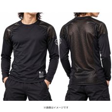 画像5: 防寒コンプレッション インナー 長袖 メンズ 裏起毛 裏ピーチ ブラックアルミ 蓄熱 保温 ストレッチ 冬用 作業着 作業服 3524 BOKURA WORKS (5)