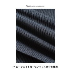 画像6: G.G ジージー 2024年秋冬新作 ワッフル生地 長袖 Tシャツ（胸ポケット付き）かっこいい おしゃれ 作業着 作業服(4475-52) ★GG24AW (6)