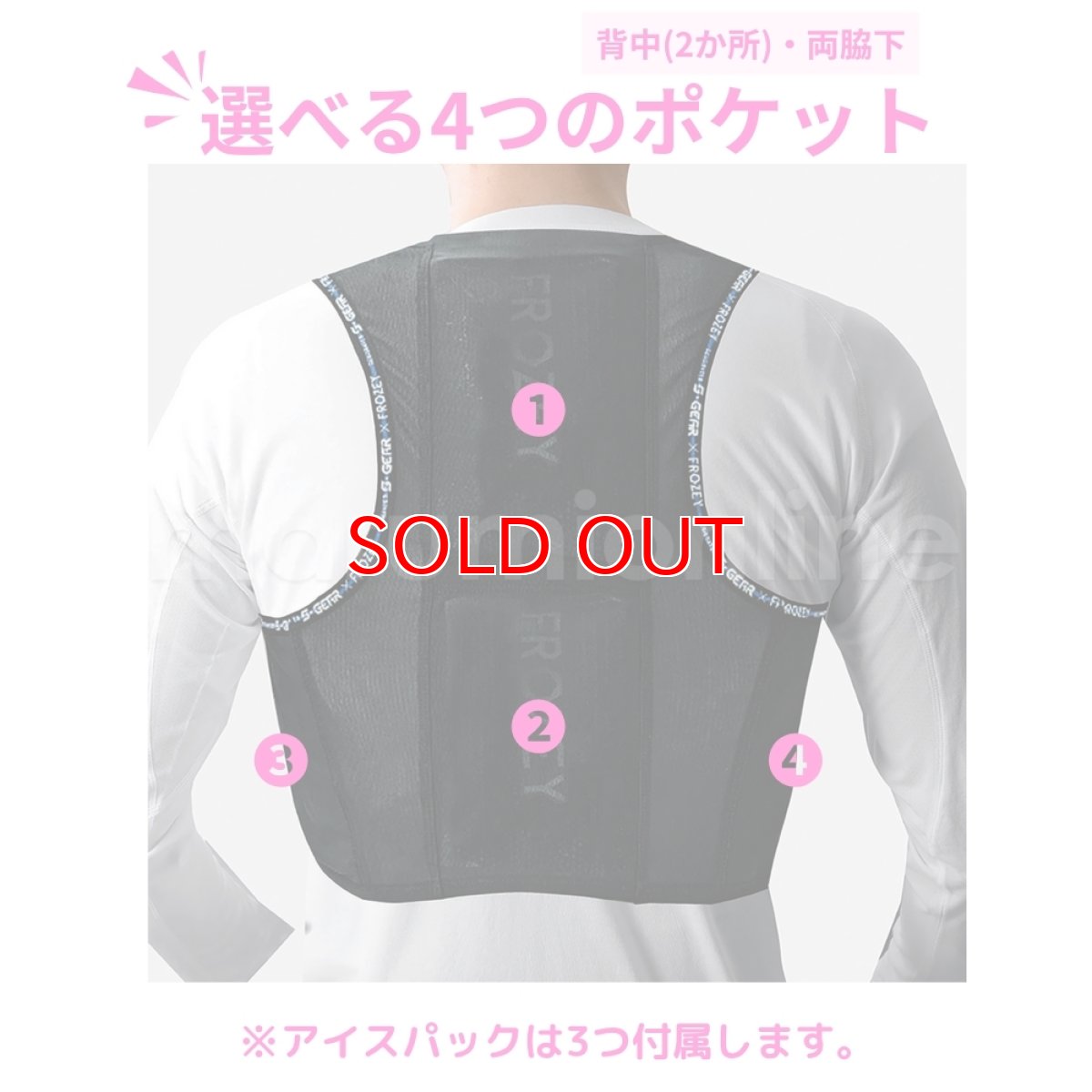 画像4: 保冷剤3個付き アイスベスト コンパクト ストレッチ 仕事 作業 アイスパック ベスト 熱中症対策 軽量 フリーサイズ 053 (4)