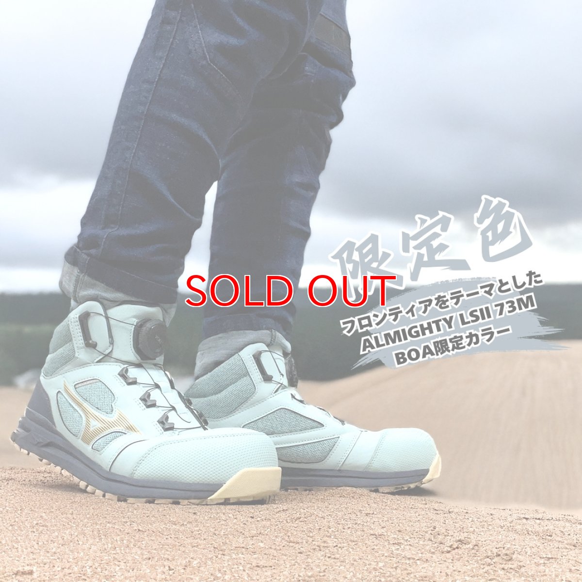 画像2: 安全靴 作業靴 作業用 DIY 限定色 ミズノ ボア BOA ダイヤル プロテクティブシューズ セーフティシューズ JSAA A種 つま先 先芯 オールマイティ (2)