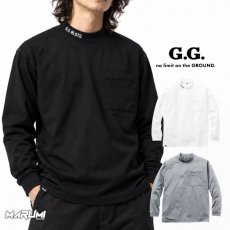 画像1: G.G. 7595-54 長袖Tシャツ モックネック メンズ 綿タッチ ポリエステル 軽量 毛玉になりにくい 消臭テープ 胸ポケット ペン差し 作業服 (1)