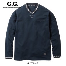 画像4: 桑和 G.G 8545-55 長袖トレーナー かっこいい おしゃれ 秋冬 メンズ ゲームシャツ ストレッチ 吸汗 吸水 裏起毛 (4)