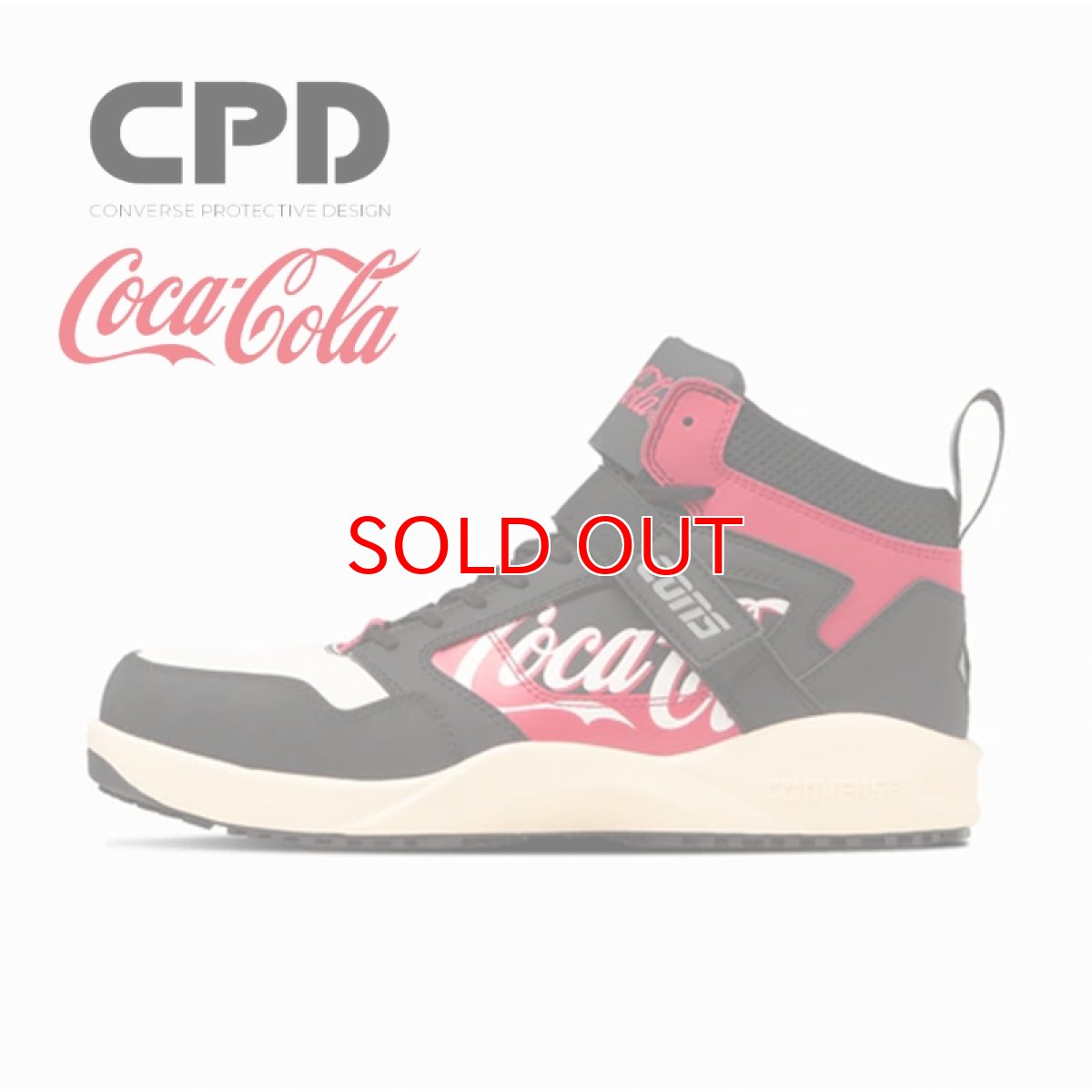 画像1: 限定カラー コンバース CPD コカ・コーラ coka cola 安全靴 セーフティ シューズ 靴 ランスラム RUN 'N SLAM PS ミッドカット CONVERSE (1)