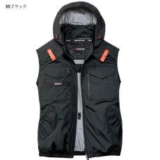 画像7: エアークラフト AIRCRAFT バートル 2026年モデル AC1154 サイドバックファン 半袖 空調服 作業服 フルハーネス対応 ポリエステル素材 UVカット Burtle (7)