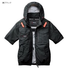 画像7: エアークラフト AIRCRAFT バートル 2026年モデル AC1156 サイドバックファン 半袖 空調服 作業服 フルハーネス対応 ポリエステル素材 UVカット Burtle (7)