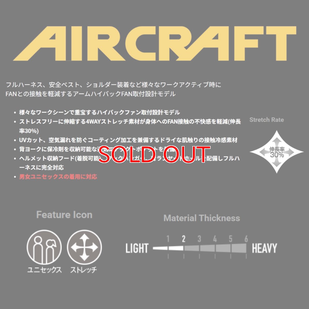 画像2: 【ウェア単品】2025 新作 エアークラフト バートル ハイバック 空調 服 空調ウェア BURTLE AIRCRAFT ナイロン タフタ ストレッチ フード付き AC2036 半袖 (2)
