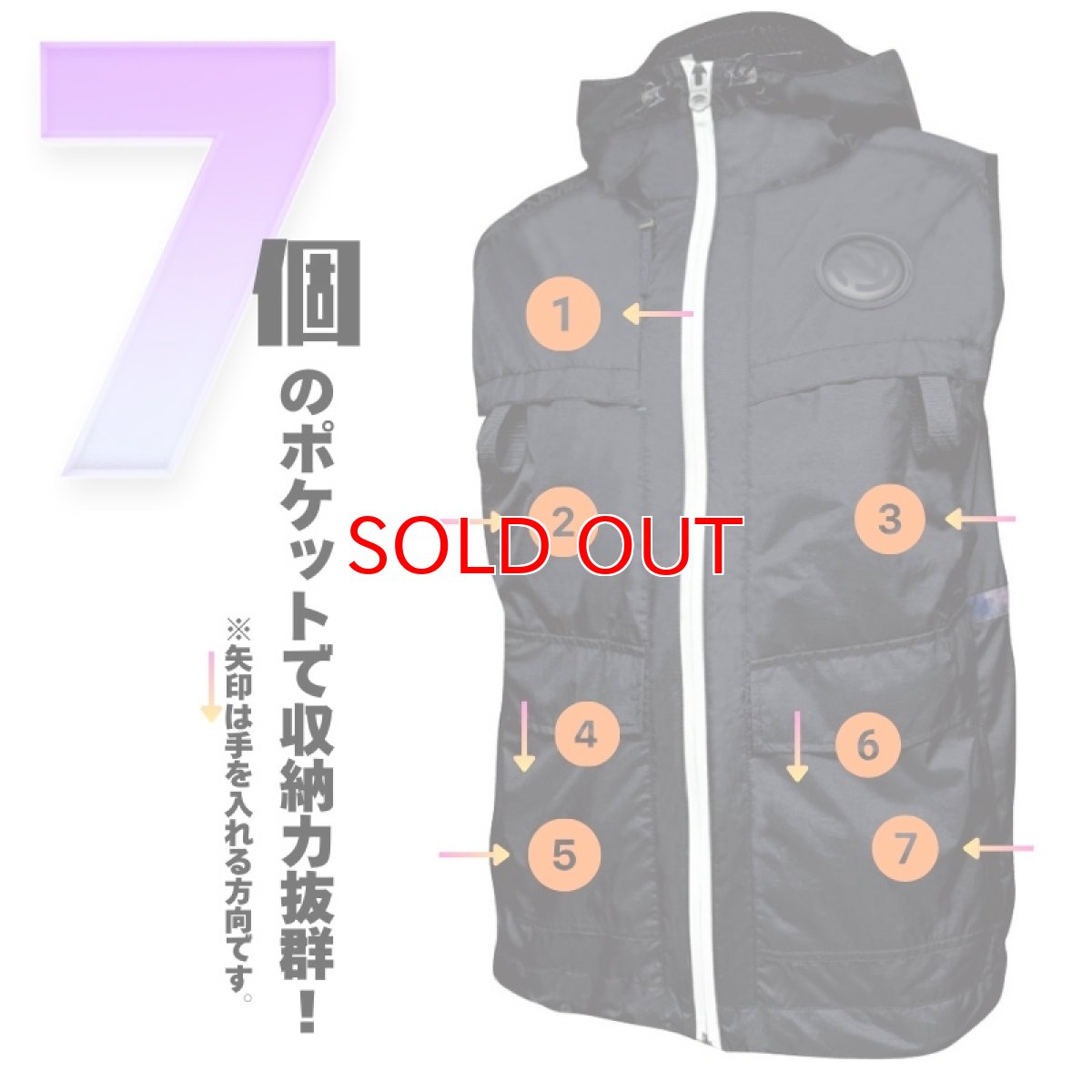 画像3: ネオテライズ エアーダクト EF 空調 電動ファン付き ウェア用 作業着 作業服 ナイロン 大型フード付き サイドファン AD-555 ベスト フーディ (01)ブラック (3)