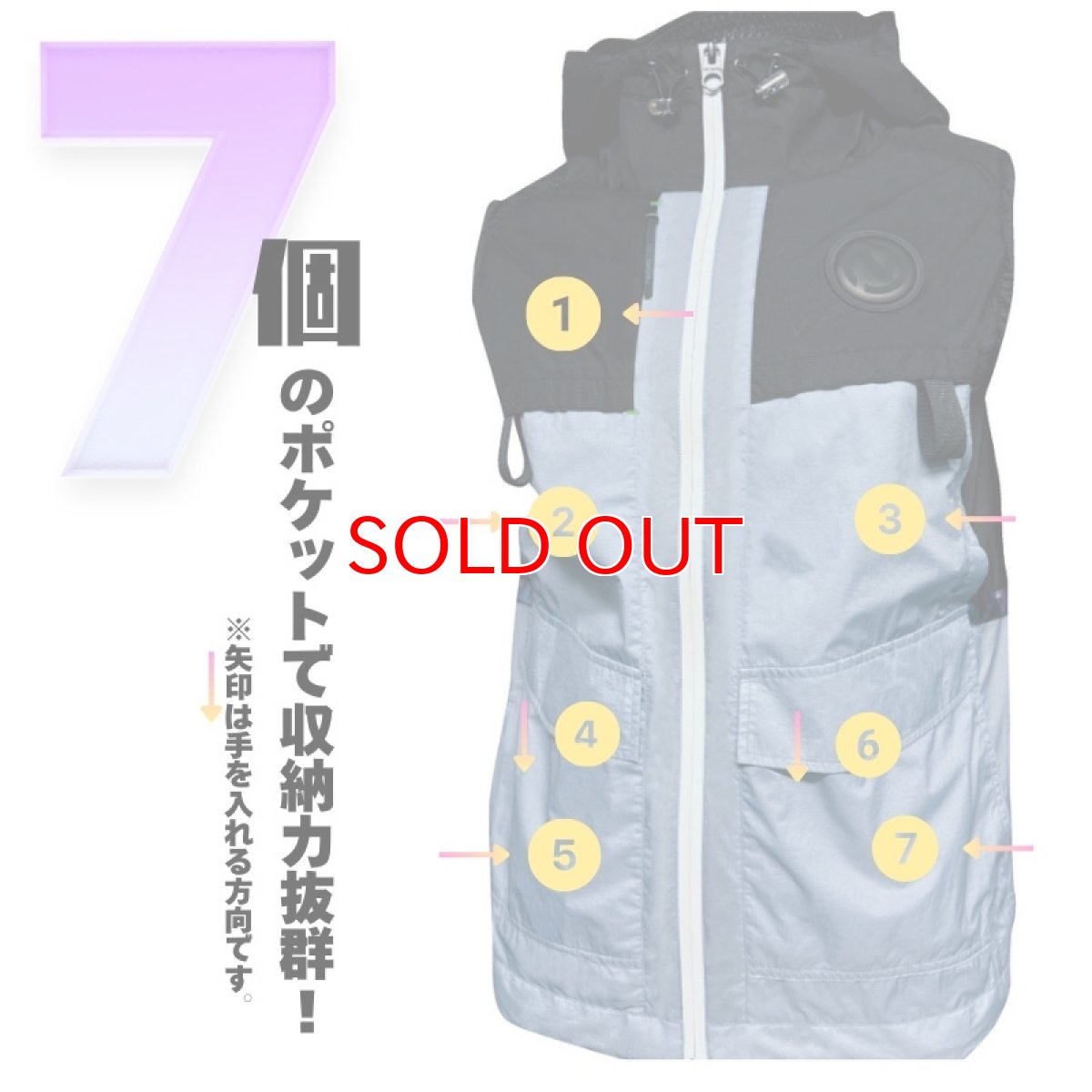 画像4: ネオテライズ エアーダクト EF 空調 電動ファン付き ウェア用 作業着 作業服 ナイロン 大型フード付き サイドファン AD-555 ベスト フーディ (25)アクアブルー (4)