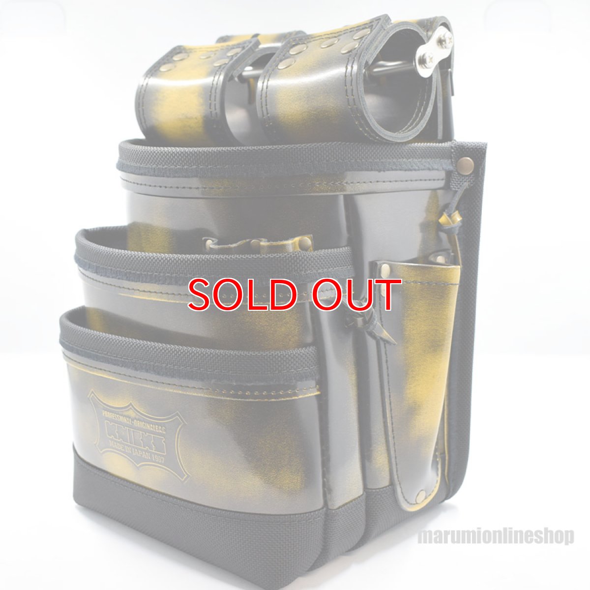 画像3: KNICKS ニックス ADV-301DDX (黄・イエロー) 底バリスティック補強 アドバンレザー ガラス革三段腰袋 腰道具 (3)