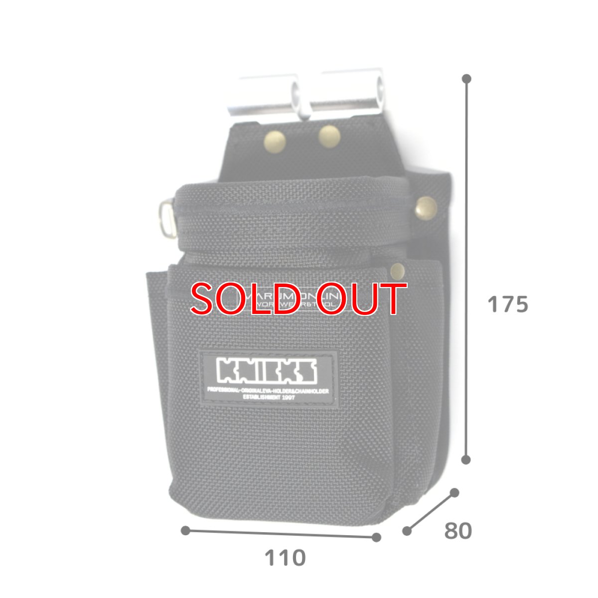 画像4: ニックス KNICKS BA-202VADX アルミ金具背台補強タイプ 全天候型バリスティック生地コーデュラ生地小物腰袋 (4)