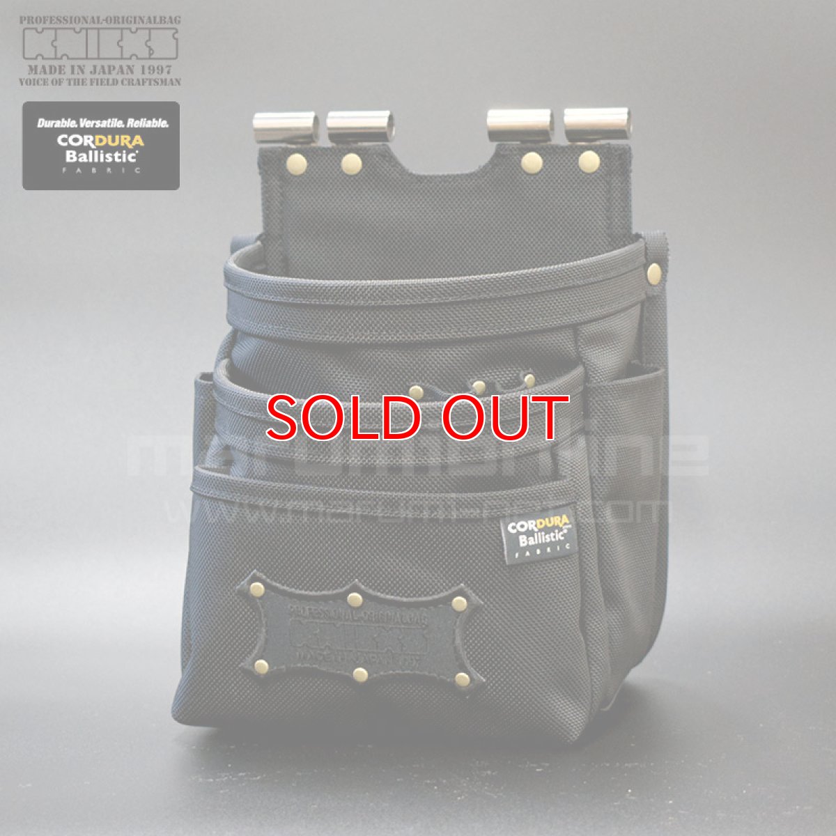 画像2: KNIICKS ニックス BAT-301DDX 背面チタン補強プレート入り 背折れ防止 チェーンタイプ コーデュラ バリスティック 3段腰袋 (2)