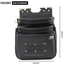 画像5: ニックス 腰道具 KNICKS BAT-301DDXSP 前袋EVA型押し 背面チタン補強プレート入り 背折れ防止 チェーンタイプ コーデュラ バリスティック 3段腰袋 (5)