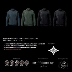 画像4: BURTLE バートル 2025 秋冬新作 ハーフジップシャツ ブロックフリース 裏起毛 ファスナー 長袖 ストレッチ 吸水速乾加工 制電ケア設計 消臭テープ 4113 (4)