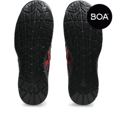 画像6: アシックス asics 作業靴 安全靴 ウィンジョブ CP306 BOA かっこいい おしゃれ ボア ブラック ローカット エナメル 蛇柄 (6)