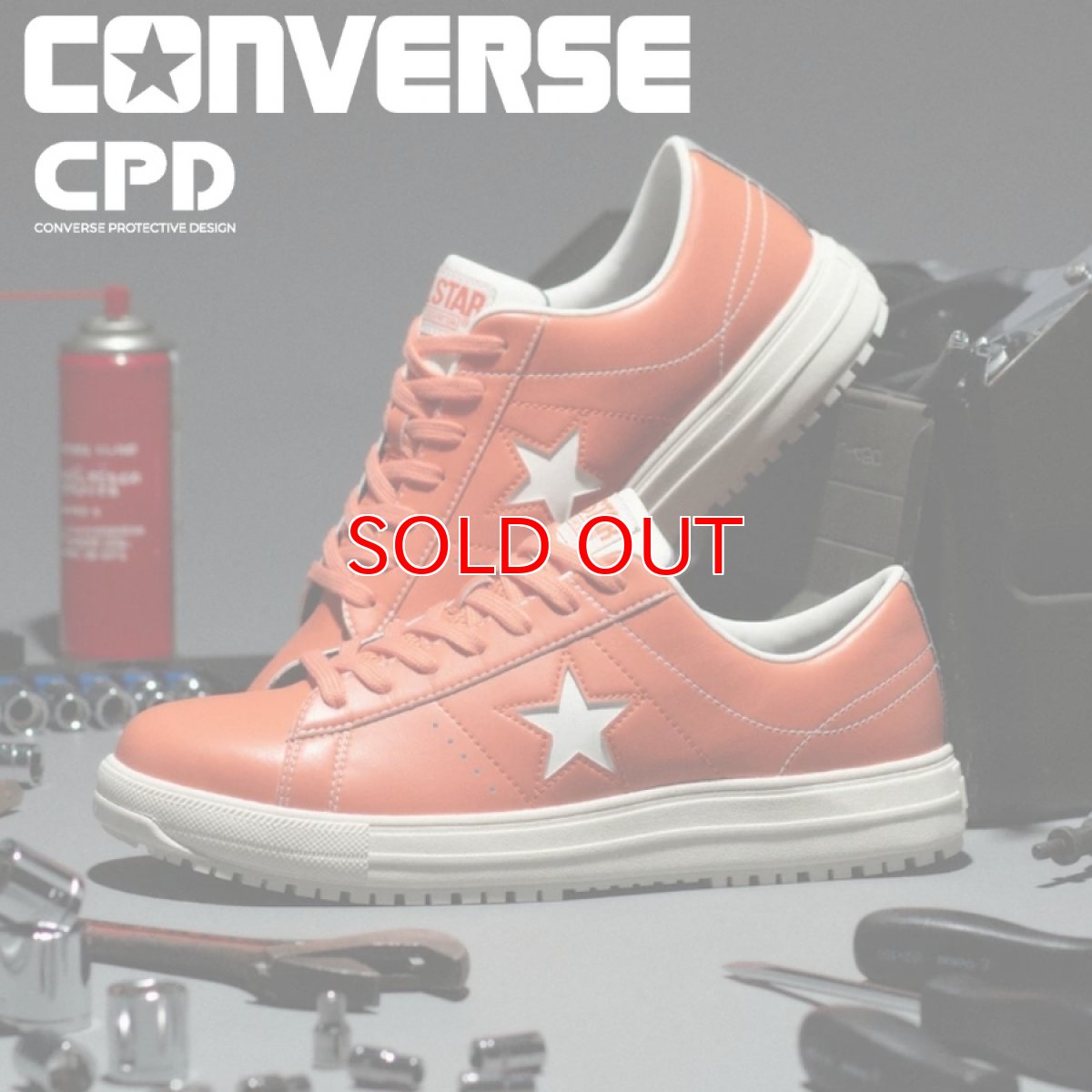 画像1: 【2025年 FW新作】コンバース CPD ONESTAR PS ワンスター PS オレンジ 安全靴 作業靴 ローカット セーフティシューズ バイク CONVERSE (1)
