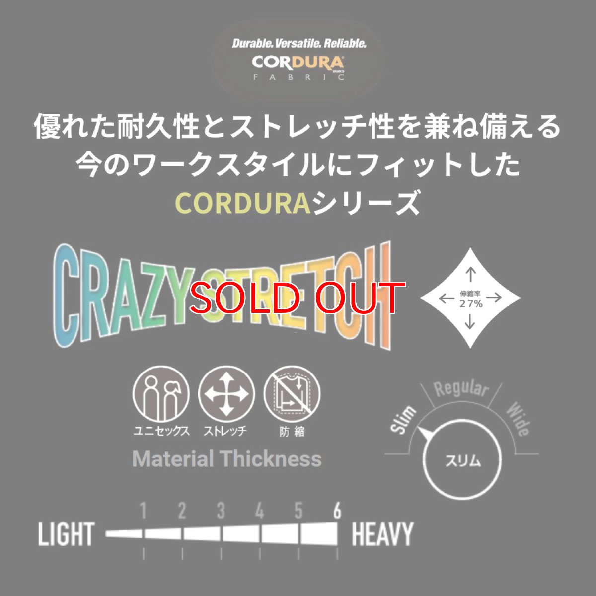 画像10: BURTLE バートル コーデュラ CORDURA クレイジーストレッチ 作業着 作業服 デニム 5001(ジャケット) 5002(カーゴパンツ) ストームブラック【上下セット】 (10)