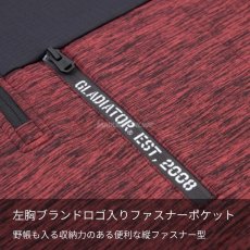 画像6: 冬 ハーフジップシャツ 裏ブロックフリース シャツ 防寒 長袖 仕事着 DIY ストレッチ メンズ 暖かい 光吸収発熱 コーコス信岡 グラディエーター G-9178 (6)