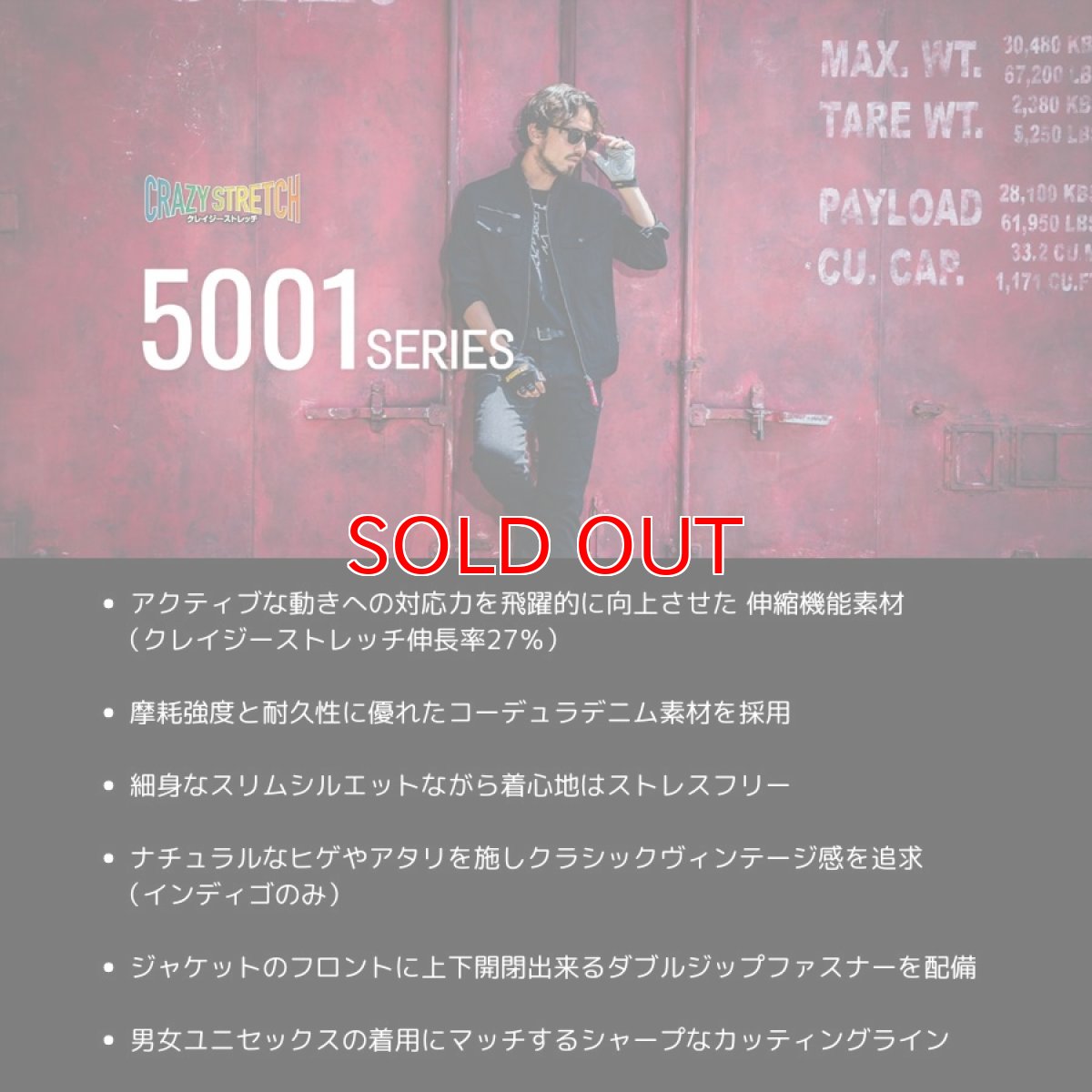 画像3: BURTLE バートル コーデュラ CORDURA クレイジーストレッチ 作業着 作業服 デニム 5001(ジャケット) 5002(カーゴパンツ) ストームブラック【上下セット】 (3)