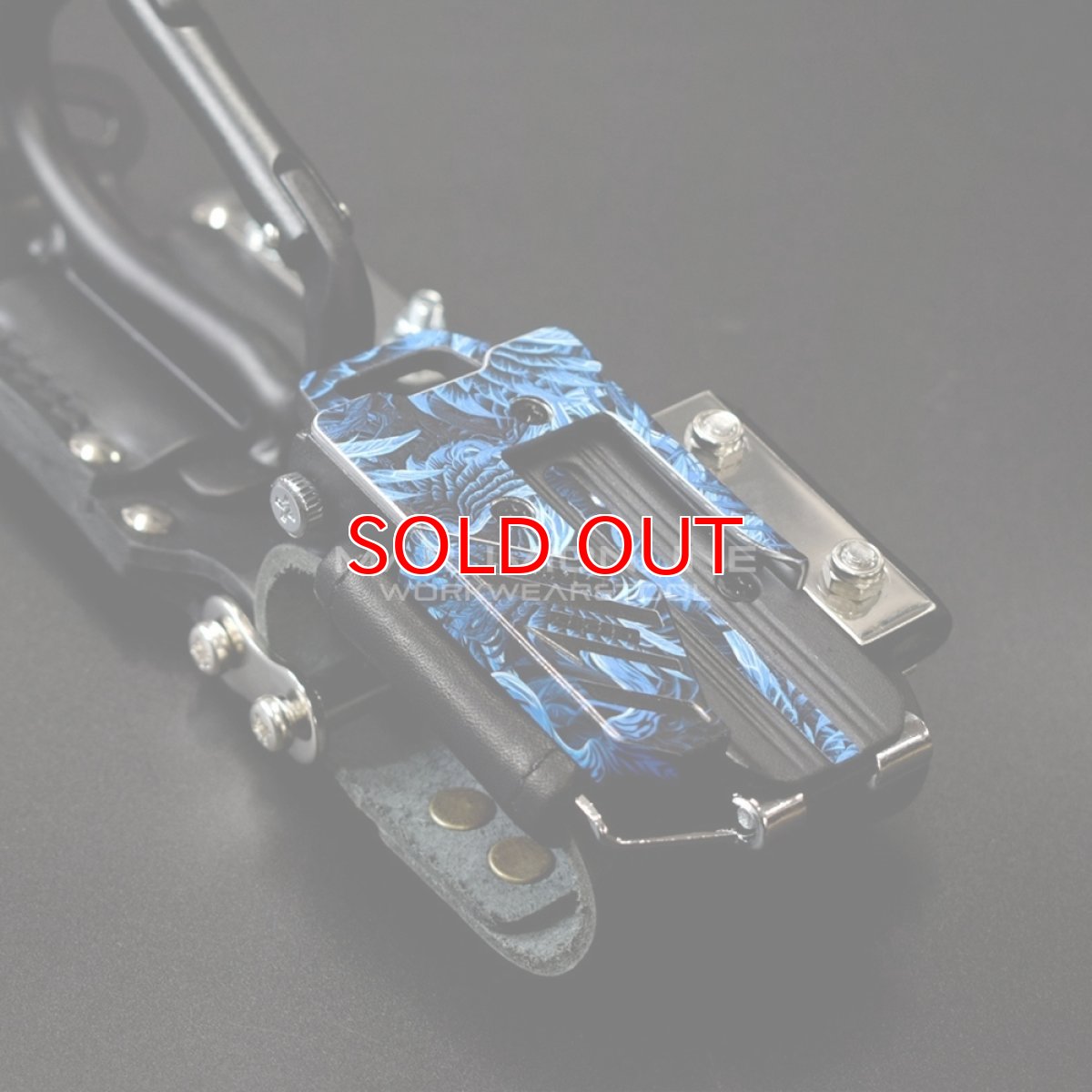 画像2: ニックス 腰道具 KNICKS チェーンタイプ金属セフ カラビナ ホルダーセット 【カラビナの色：艶消しブラック】フェニックスフェザーブルー (2)