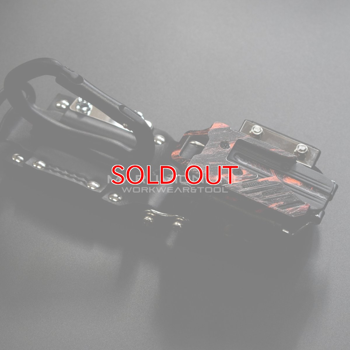 画像2: ニックス 腰道具 KNICKS チェーンタイプ金属セフ カラビナ ホルダーセット 【カラビナの色：艶消しブラック】スラッシュロックマグマ (2)