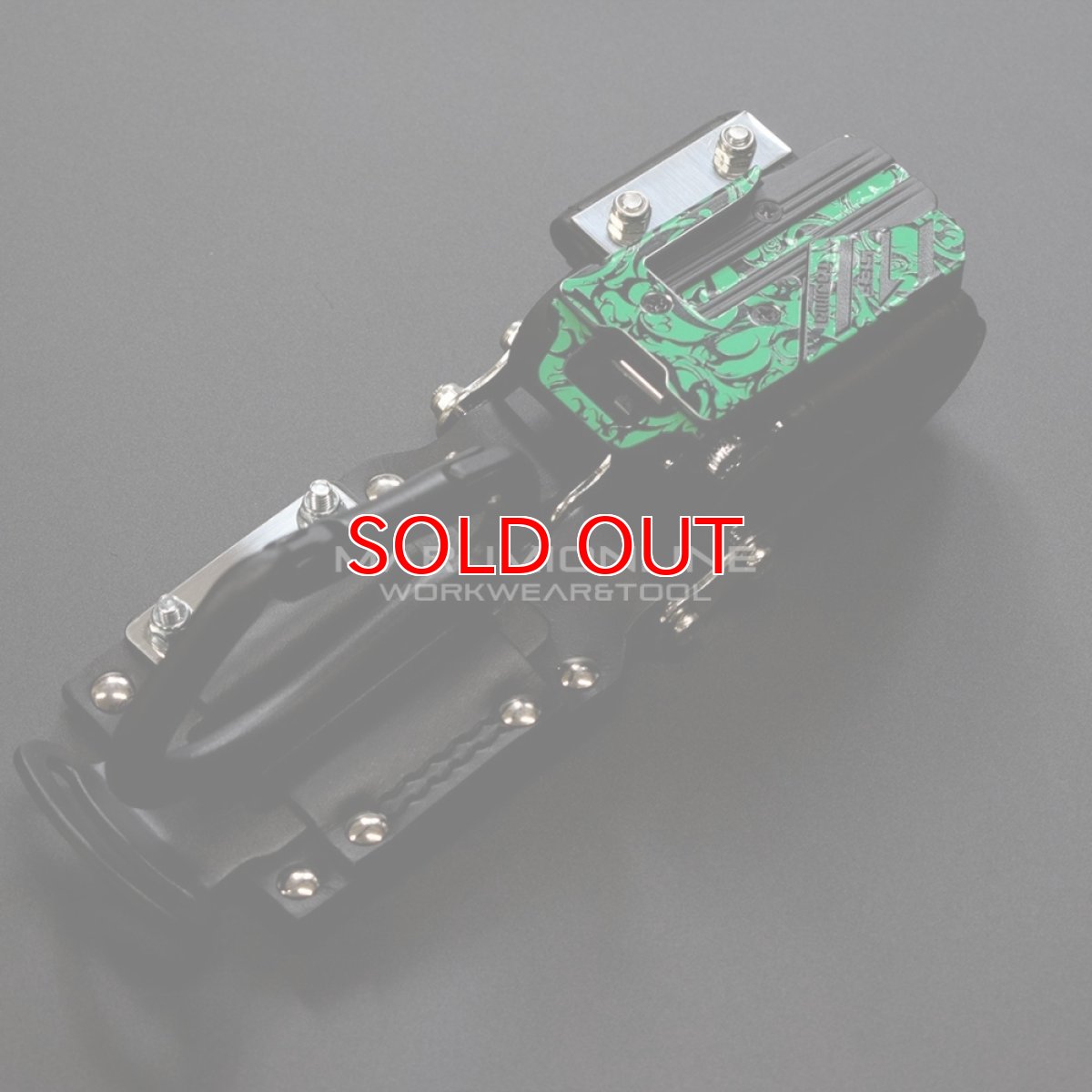 画像2: ニックス 腰道具 KNICKS チェーンタイプ金属セフ カラビナ ホルダーセット 【カラビナの色：艶消しブラック】カオストライバルグリーン (2)