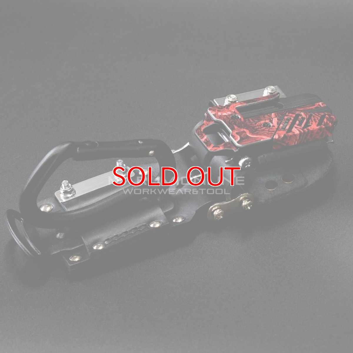 画像3: ニックス 腰道具 KNICKS チェーンタイプ金属セフ カラビナ ホルダーセット 【カラビナの色：艶消しブラック】フェニックスフェザーレッド (3)