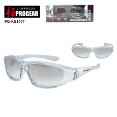 画像1: 丸三商事 プロギア 【PG-KG1】 極PROGEAR 保護メガネ クリア（シルバーハーフミラー） ハードコート 紫外線防止レンズ (1)