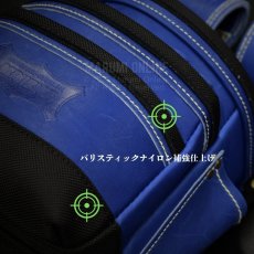画像3: 【廃番商品】ニックス KNICKS 腰袋 腰道具 最高級 硬式 グローブ革 3段 チェーンタイプ バリスティック補強 レザー 革 青 ブルー KGBL-301DDX (3)