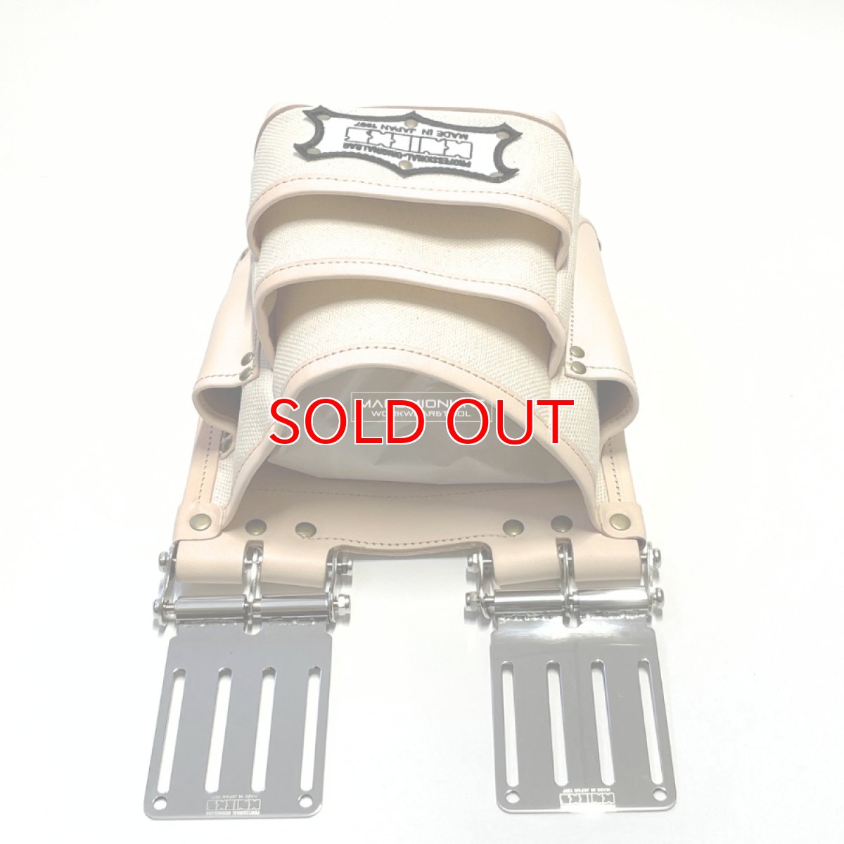 画像4: ニックス 腰道具 KNICKS  ツーウェイタイプ帆布生地ヌメ革補強3段腰袋 KH-301H フルセット(N-1とSUS15Lのセット) (4)