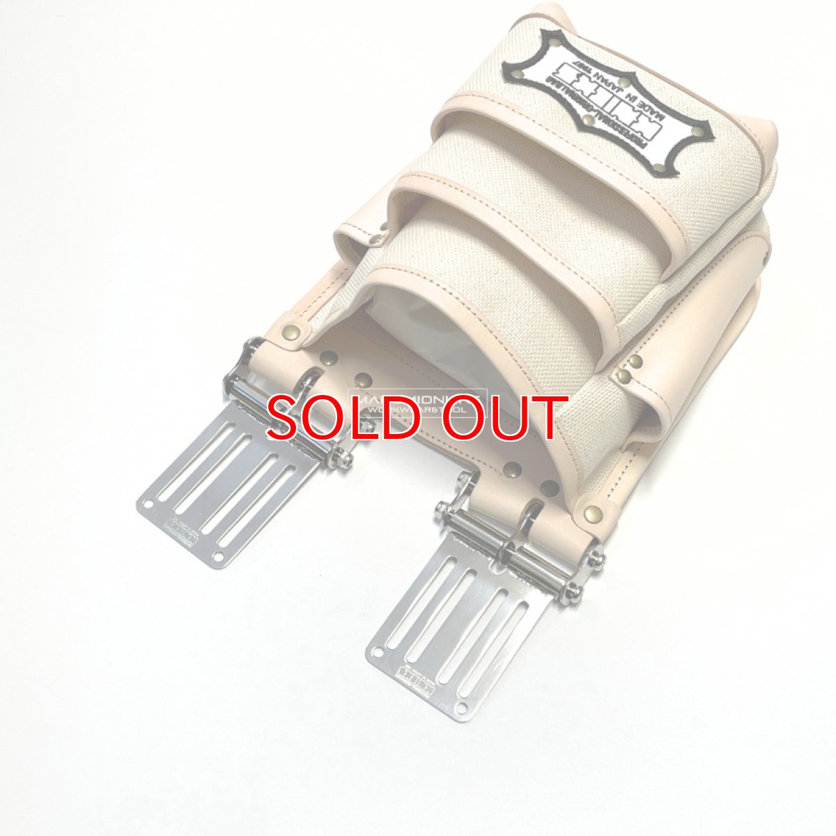 画像4: ニックス 腰道具 KNICKS ツーウェイタイプ帆布生地ヌメ革補強3段腰袋 KH-301H フルセット(N-1とSUS15のセット) (4)