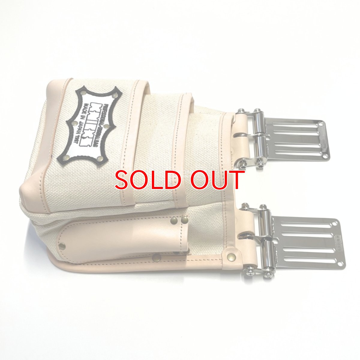 画像3: ニックス 腰道具 KNICKS ツーウェイタイプ帆布生地ヌメ革補強3段腰袋 KH-301H フルセット(N-1とSUS15のセット) (3)