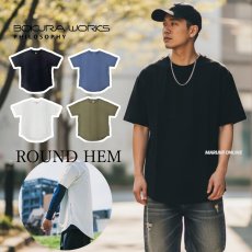 画像1: 2026年春夏 ボクラワークス コトブキニット ラウンドヘム オーバーサイズ 半袖 Tシャツ メンズ ストレッチ コットンタッチ 吸汗速乾 UVカット 3624 (1)