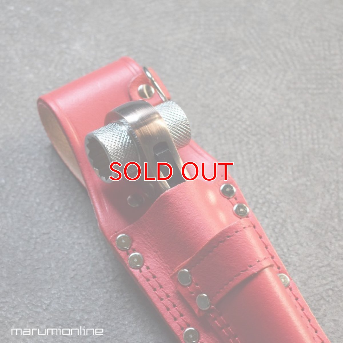 画像5: 限定 赤備え 鳶壱 LX-20RED 牛革工具差し スリム 細幅 ラチェットレンチ シノ モンキーレンチ Dリング付 国産本革使用 腰道具 日本製 (5)