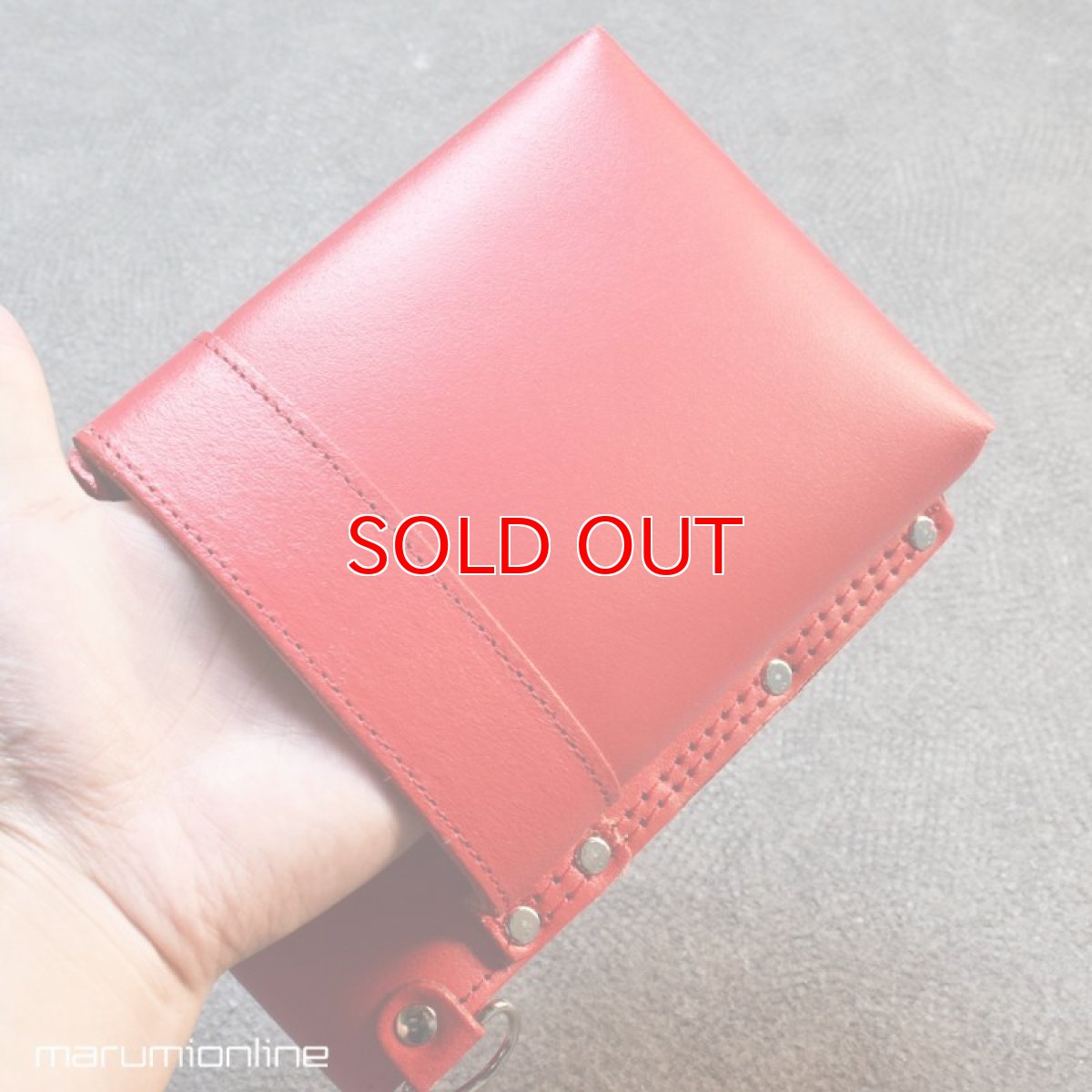 画像5: 限定 赤備え 鳶壱 LX-24RED 高級革製１枚革で創った小型腰袋 TYPE-A シンプルなワンポケット仕様  Dリング付 国産本革使用 腰道具 日本製 (5)